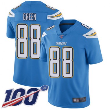 Los Angeles Chargers NFL Football Virgil Green Electric Blue Jersey Men Limited 88 Alternate 100th Season Vapor Untouchable